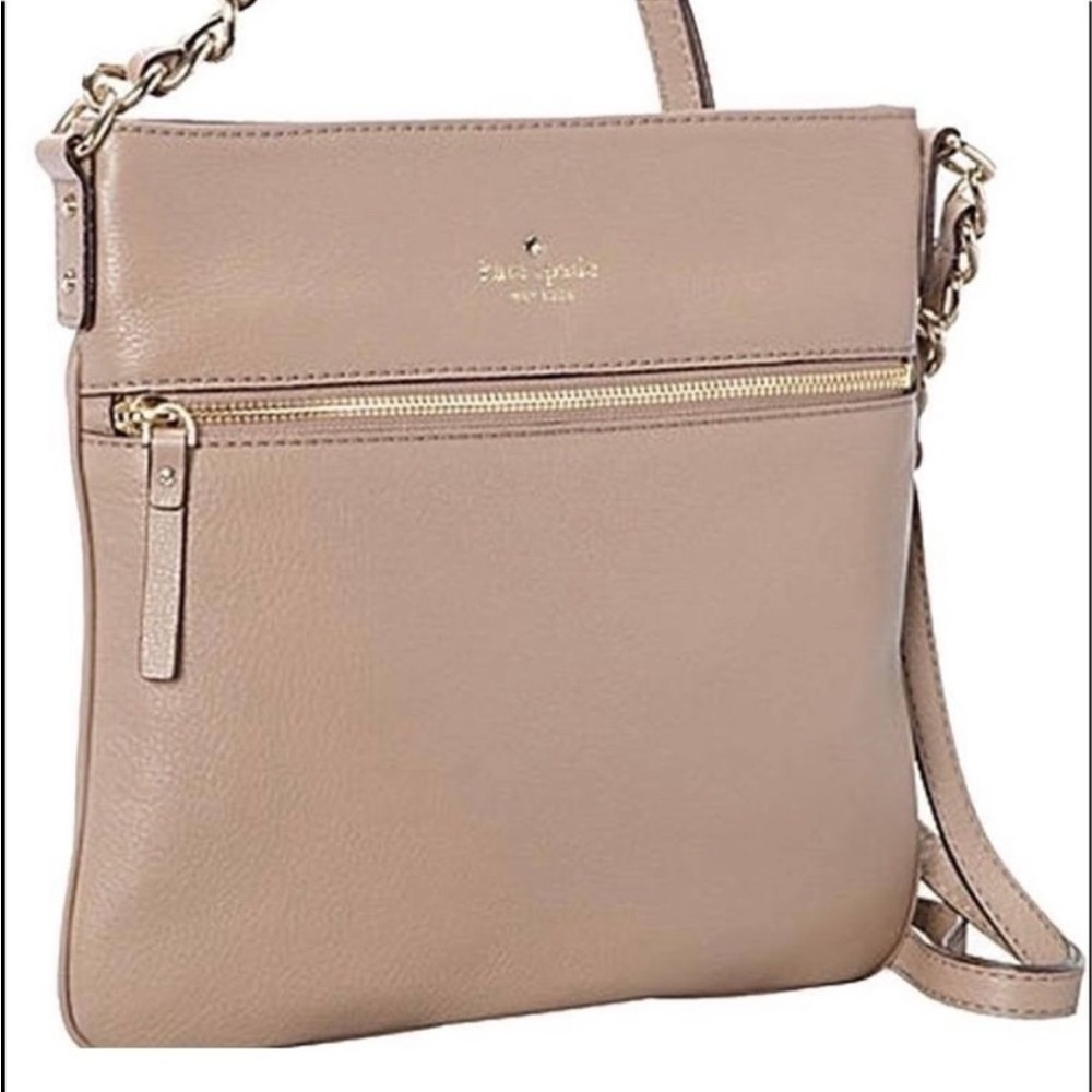 KATE SPADE “JACKSON” Tan Leather Crossbody bag